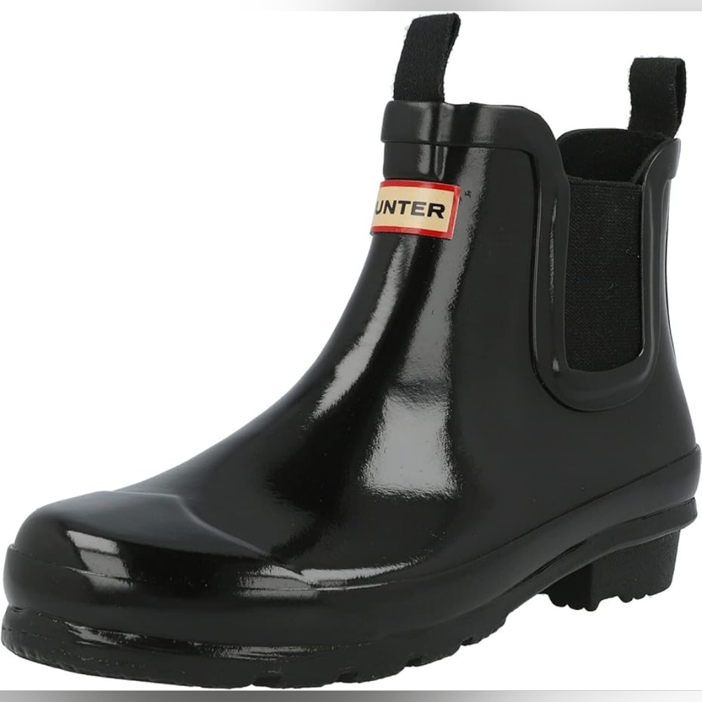 ❌️SOLD❌️ Hunter Glossy Chelsea Short Boots. Size 9 - Picture 2 of 10